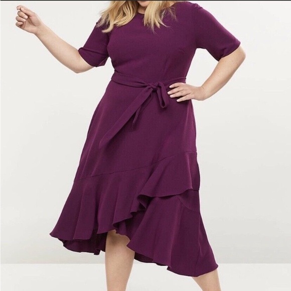 Lane Bryant Ruffle Hem Fit and Flare Dress - Picture 1 of 6